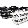 Large 2-Handle Printed Canvas Tote Bag Bangkok White
