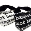 Large 2-Handle Printed Canvas Tote Bag Bangkok Black