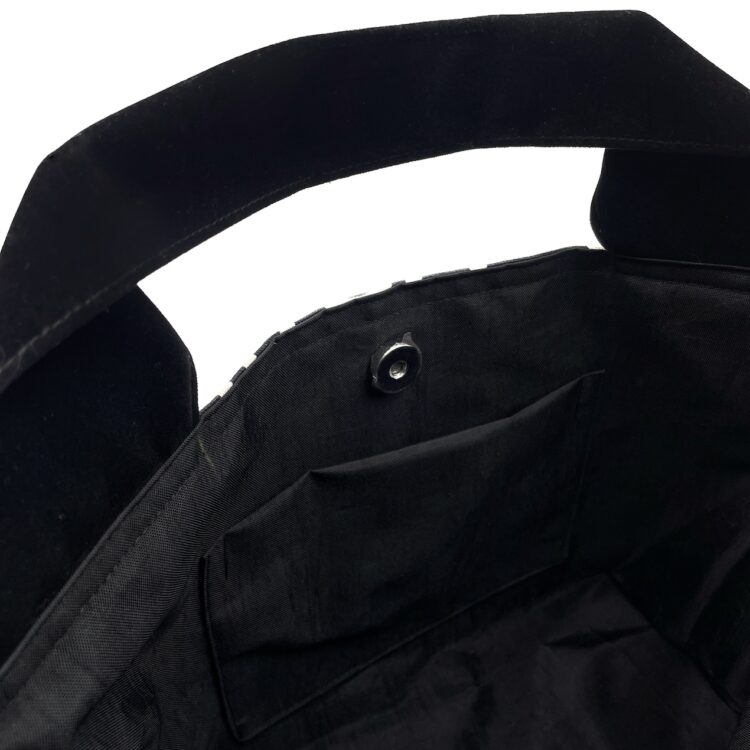 Large 2-Handle Printed Canvas Tote Bag Bangkok Black