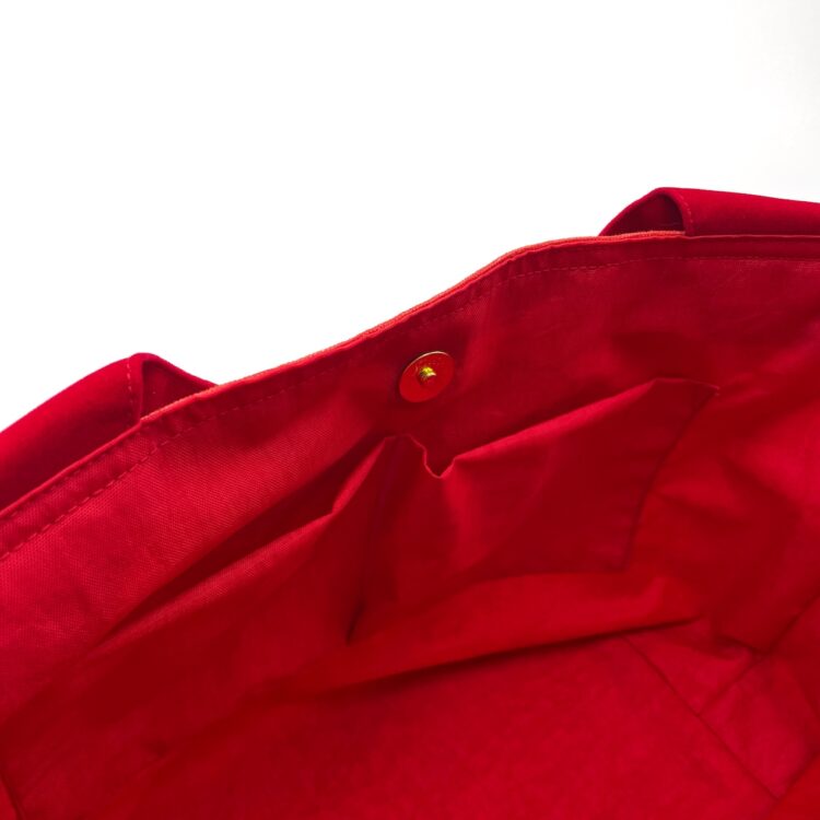 バンコク レッド キャンバス 2ハンドル トートバッグ ラージサイズ