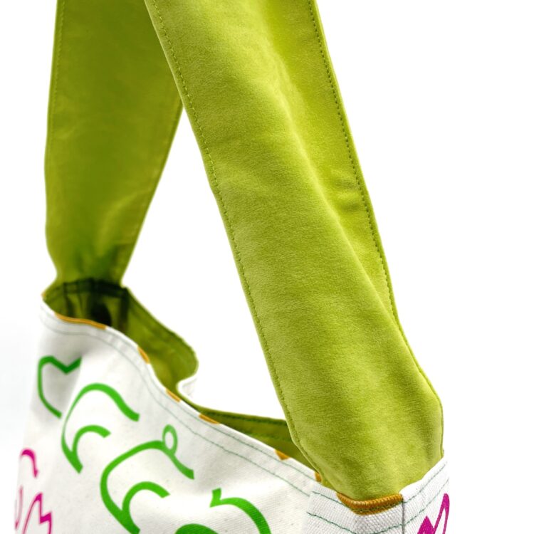 Single Handle Shoulder Bag Thai Numbers Rainbow Green