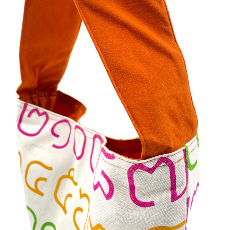 Single Handle Shoulder Bag Thai Numbers Rainbow Orange