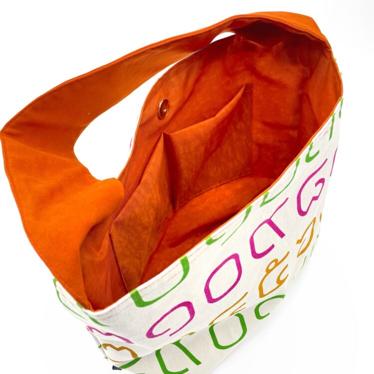 Single Handle Shoulder Bag Thai Numbers Rainbow Orange