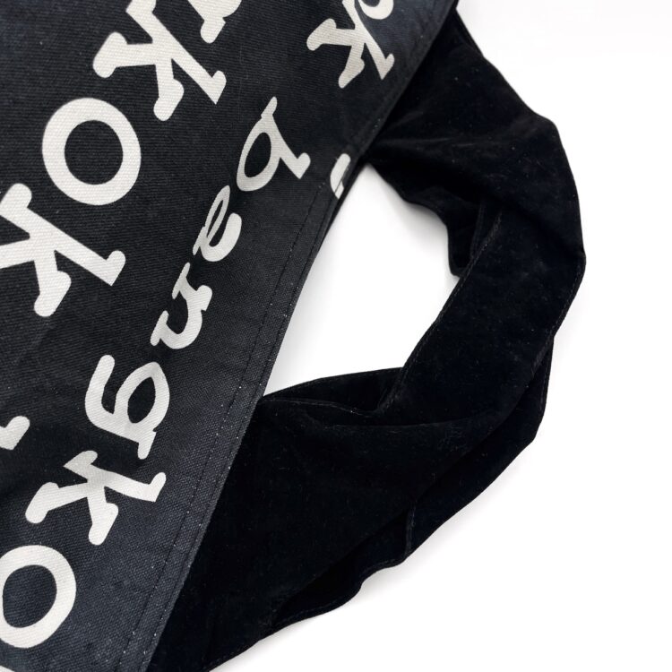 2-Handle Printed Canvas Tote Bag Bangkok Black