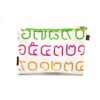 Cushion Pouch Thai Letters Rainbow Green