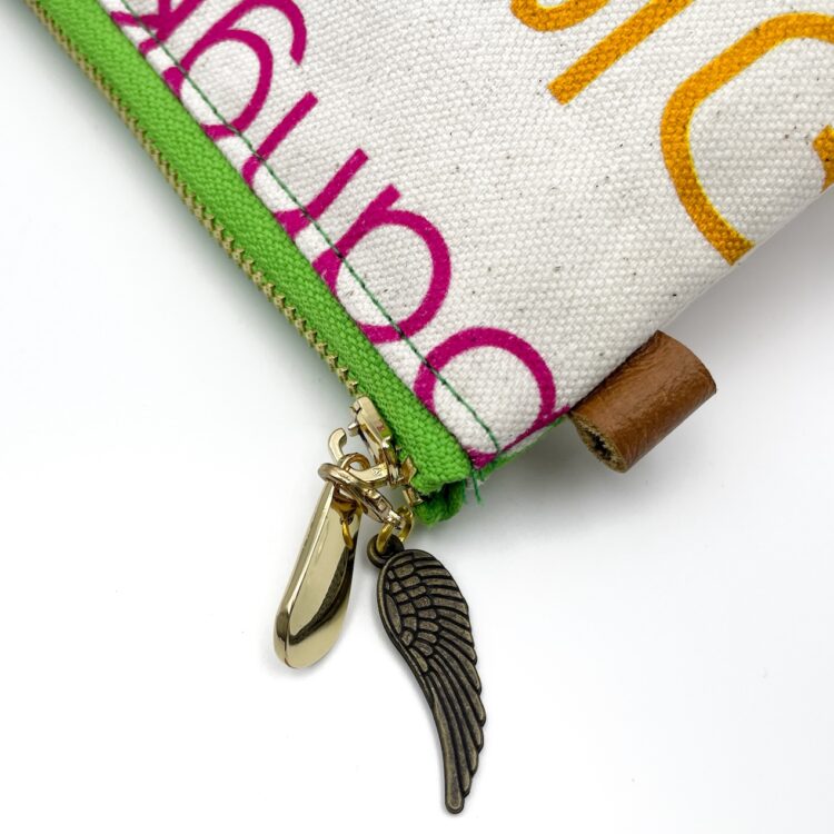 Cushion Pouch Thai Letters Rainbow Green