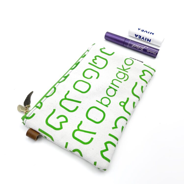 Cushion Pouch Thai Letters Green