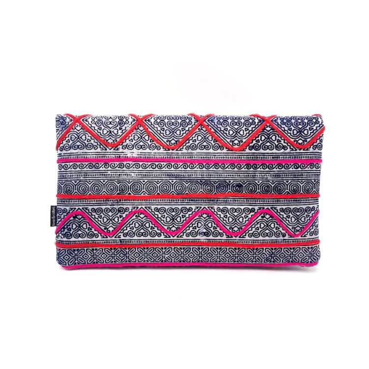 Hmong Pink Pattern 3 Clutch Bag