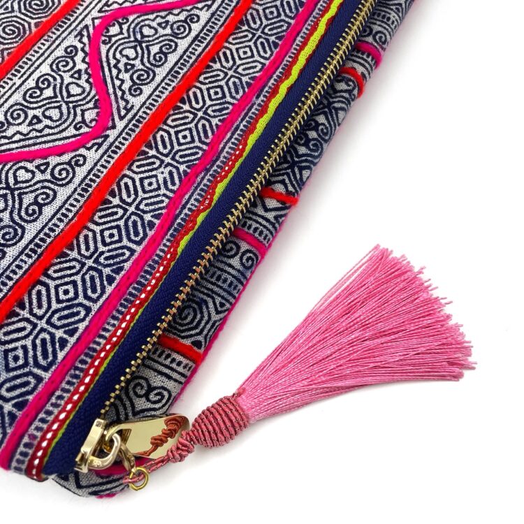 Hmong Pink Pattern 3 Clutch Bag