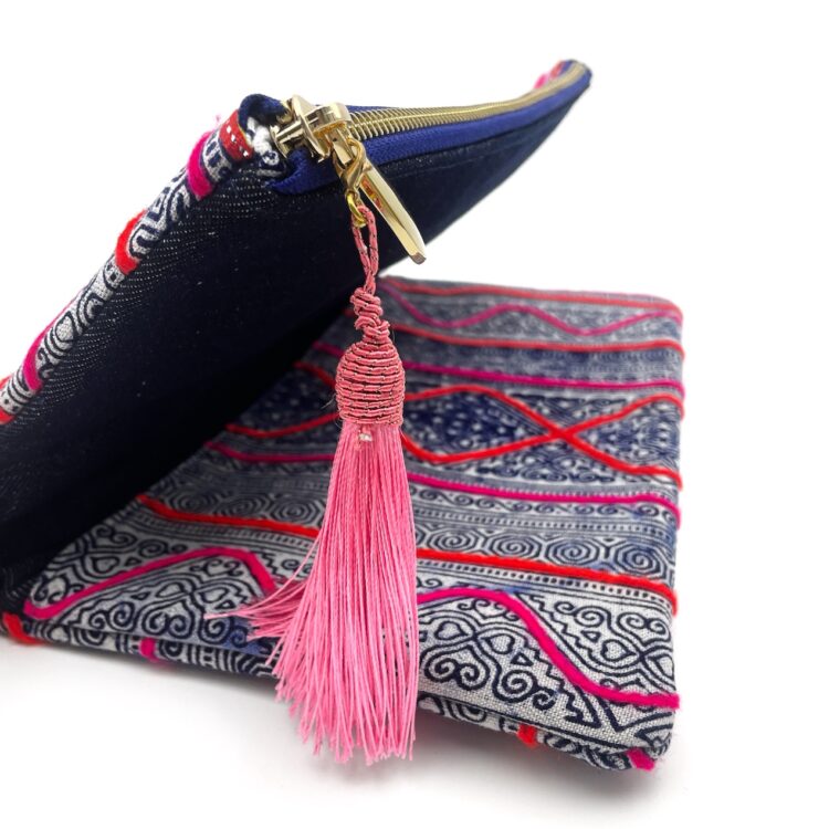Hmong Pink Pattern 3 Clutch Bag