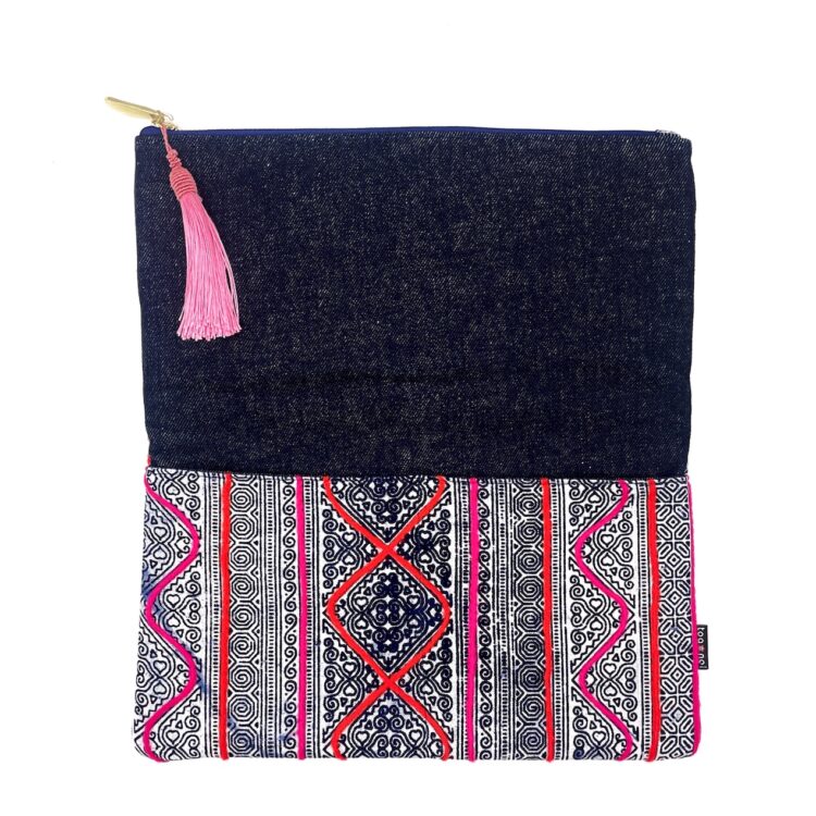 Hmong Pink Pattern 3 Clutch Bag
