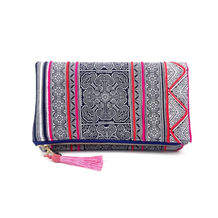 Hmong Pink Pattern 2 Clutch Bag