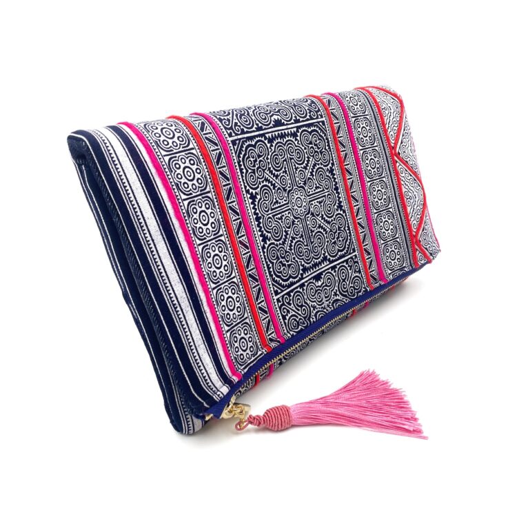 Hmong Pink Pattern 2 Clutch Bag