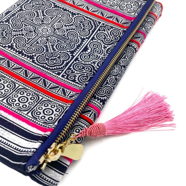 Hmong Pink Pattern 2 Clutch Bag