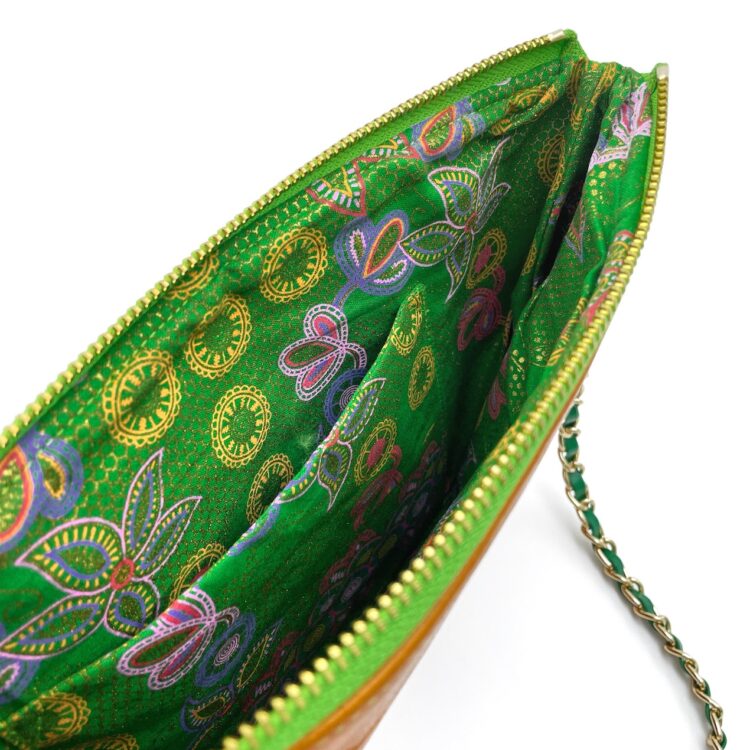 Kimono Shoulder Bag Big Flower Green