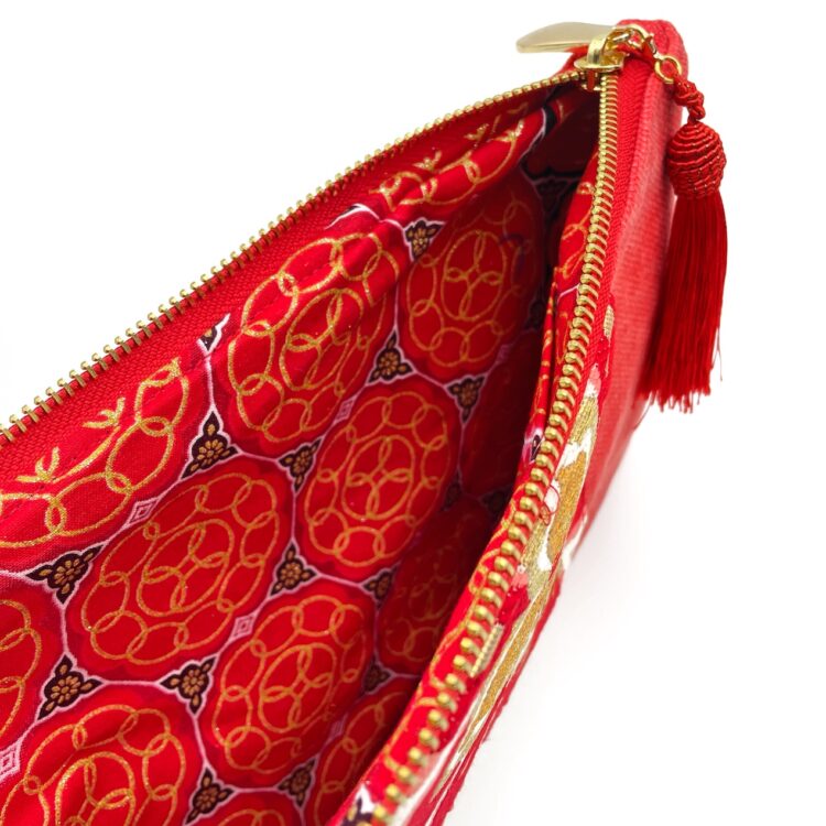 Kimono Sacoche Chain Shoulder Bag Red Blossom