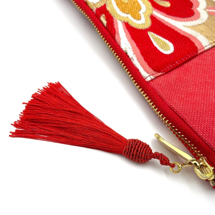 Kimono Sacoche Chain Shoulder Bag Red Blossom