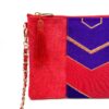 Kimono Sacoche Chain Shoulder Bag Red Crimson And Violet