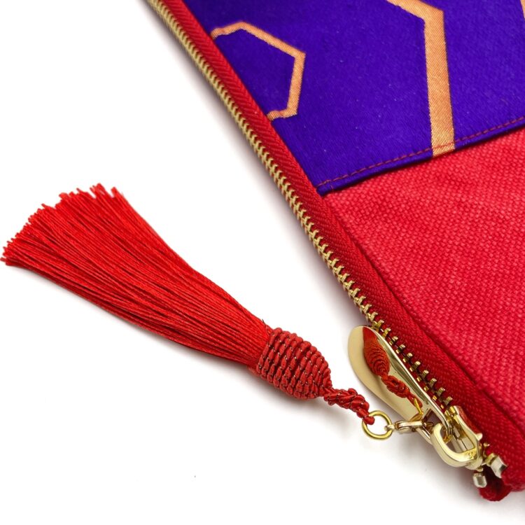 Kimono Sacoche Chain Shoulder Bag Red Crimson And Violet