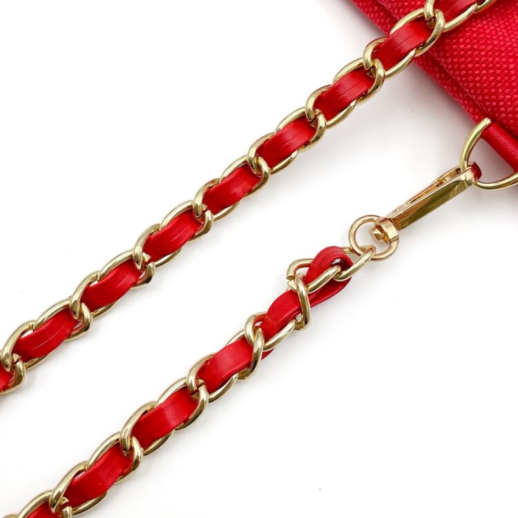 Kimono Sacoche Chain Shoulder Bag Red Crimson And Violet