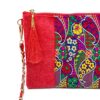 Red shoulder bag with Indian fabric