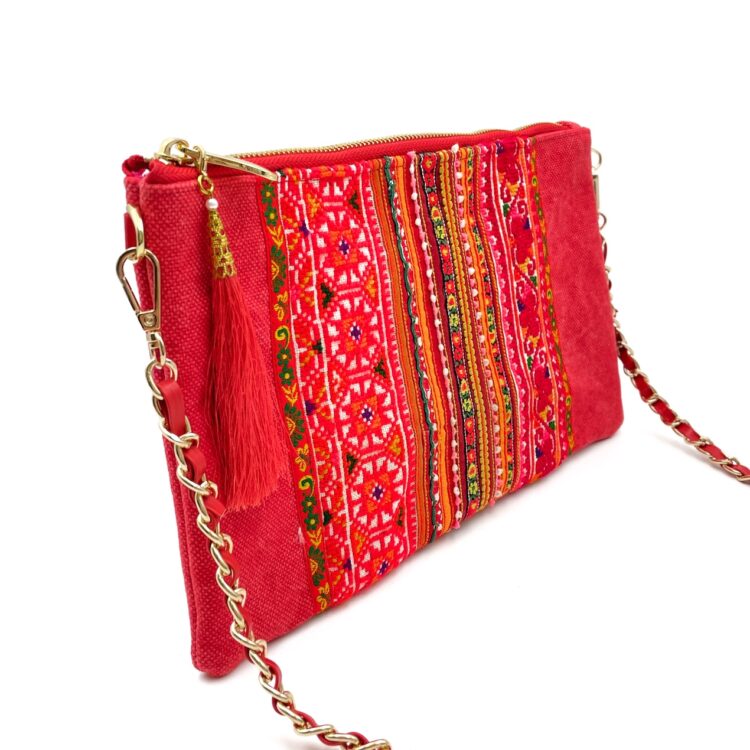 Sacoche Chain Shoulder Bag Hmong Red Sun Shine