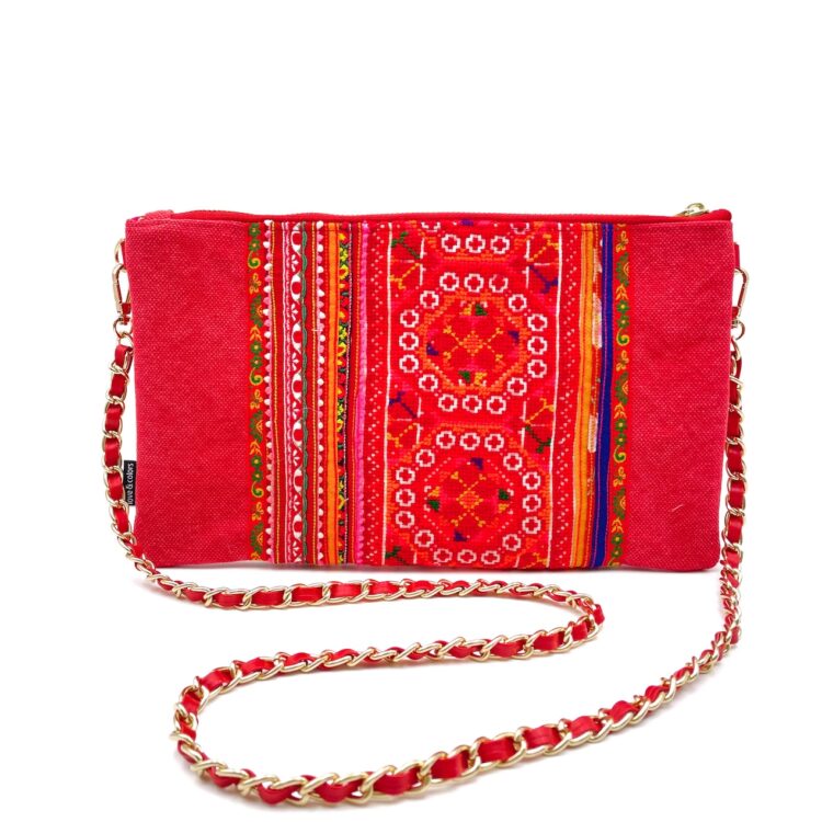 Sacoche Chain Shoulder Bag Hmong Red Sun Shine