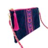 Hmong Sacoche Chain Shoulder Bag Dark Blue And Pink