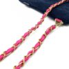 Hmong Sacoche Chain Shoulder Bag Dark Blue And Pink