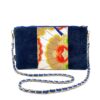 Kimono Sacoche Chain Shoulder Bag Blue Flower Blossom