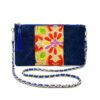 Kimono Sacoche Chain Shoulder Bag Blue Flower Blossom