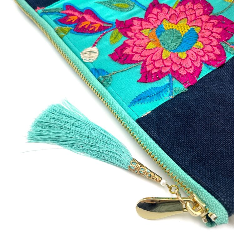 Indian Sacoche Chain Shoulder Bag Blue Turquoise Summer