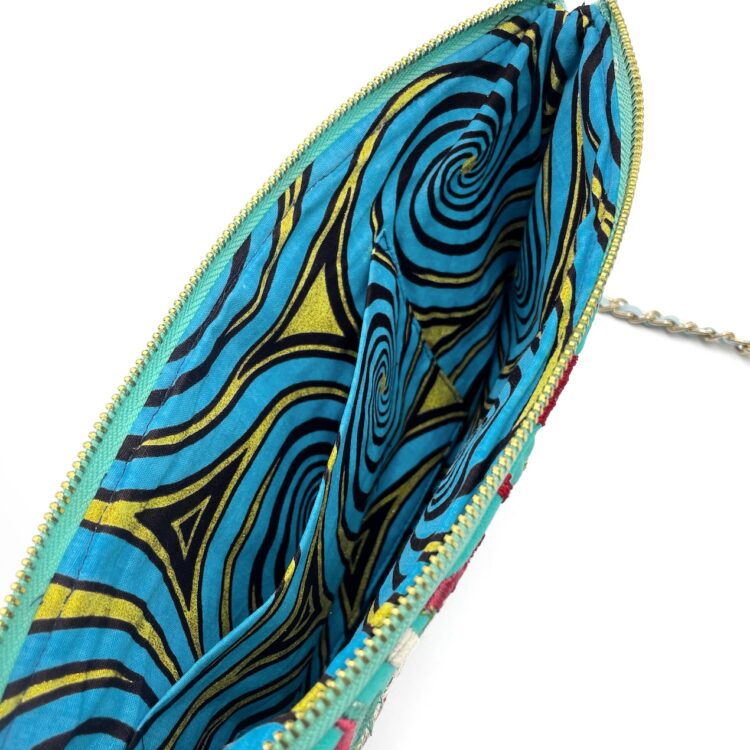 Indian Sacoche Chain Shoulder Bag Blue Turquoise Summer