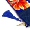 Kimono Sacoche Chain Shoulder Bag Blue Habicus Flower