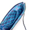 Kimono Sacoche Chain Shoulder Bag Blue Habicus Flower