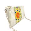 Kimono Sacoche Chain Shoulder Bag White Flower Festival