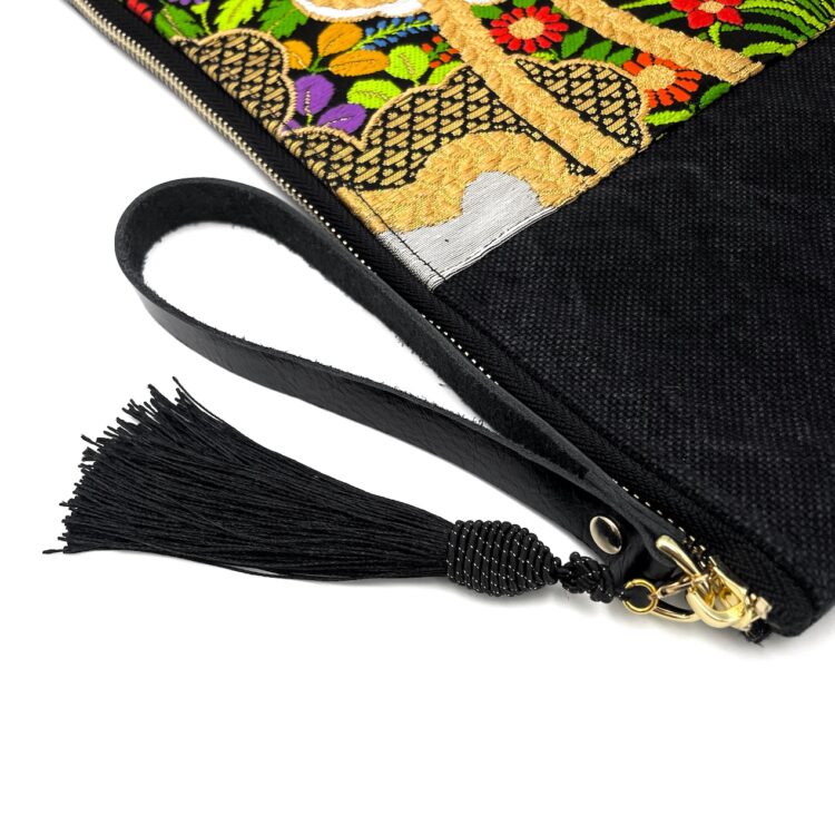 13″ Laptop Sleeve Kimono Black Golden Twine