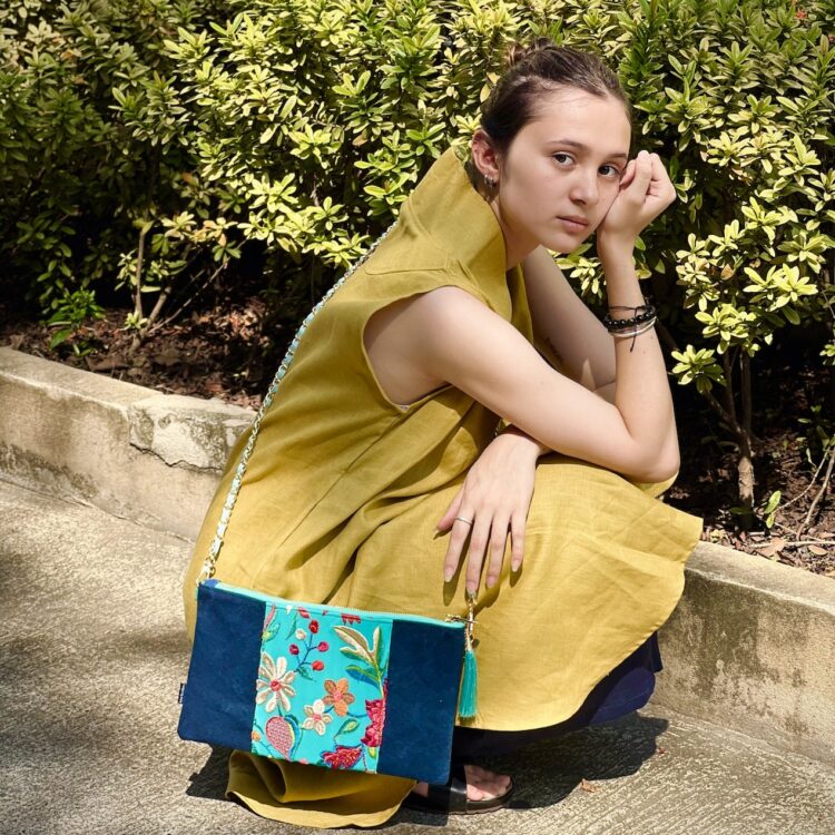 Indian Sacoche Chain Shoulder Bag Blue Turquoise Summer