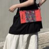 Sacoche Chain Shoulder Bag Indian red Flora