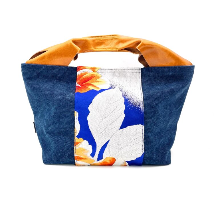 Canvas Obi Leather Tote Bag Habicus Flower