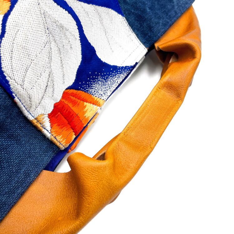 Canvas Obi Leather Tote Bag Habicus Flower