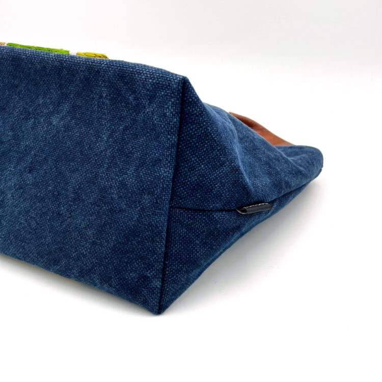 Canvas Obi Leather Tote Bag Summer Flower