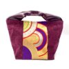 Large Canvas Obi Leather Tote Bag Wave Rhythm