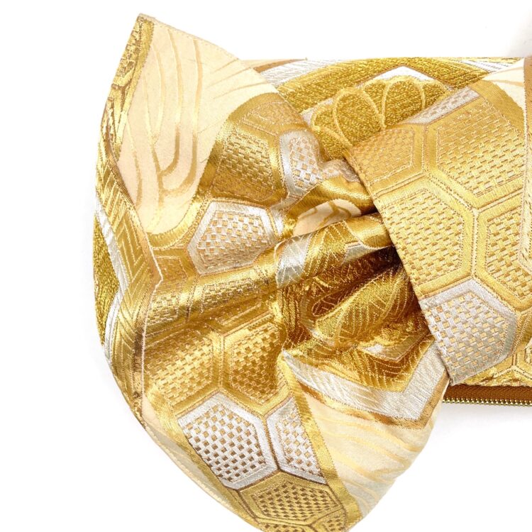 Kimono Ribbon Clutch Bag Morning Gold