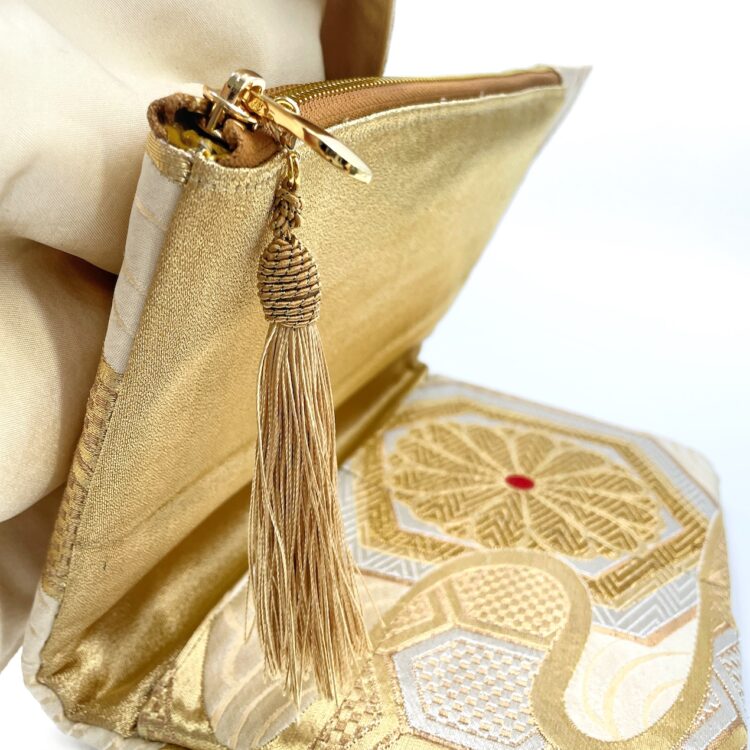 Kimono Ribbon Clutch Bag Morning Gold