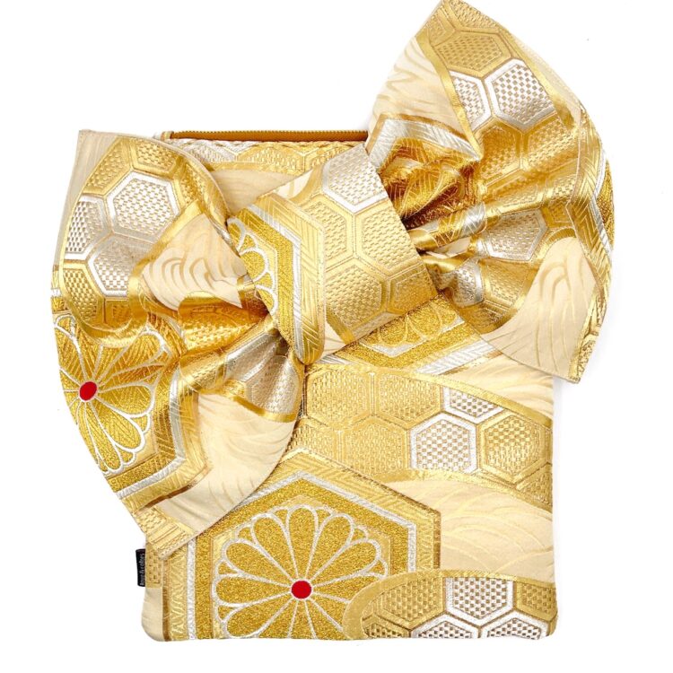 Kimono Ribbon Clutch Bag Morning Gold