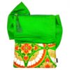 Kimono Ribbon Clutch Bag Flower Green