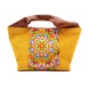 Canvas Obi Leather Tote Bag Sand Storm