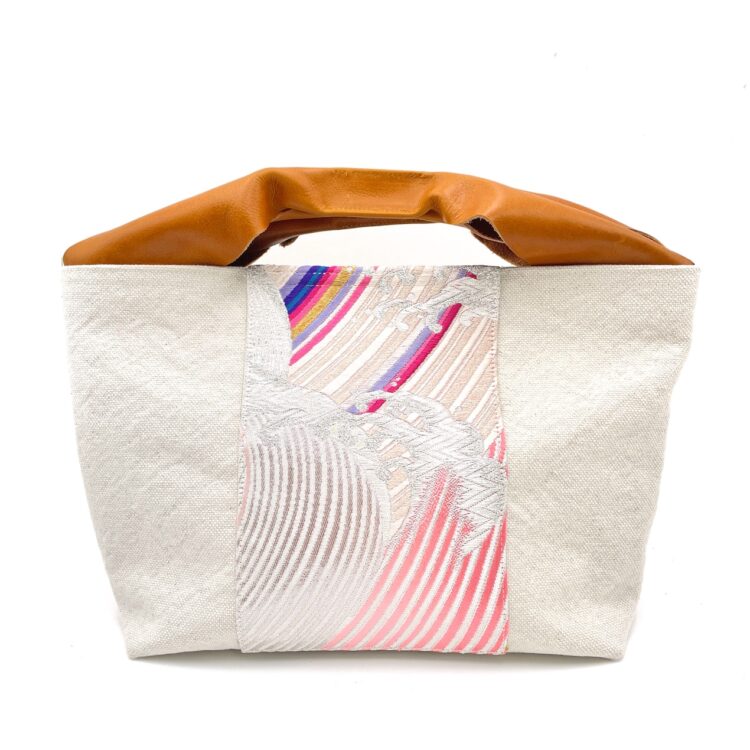 Canvas Obi Leather Tote Bag Ombre Skies