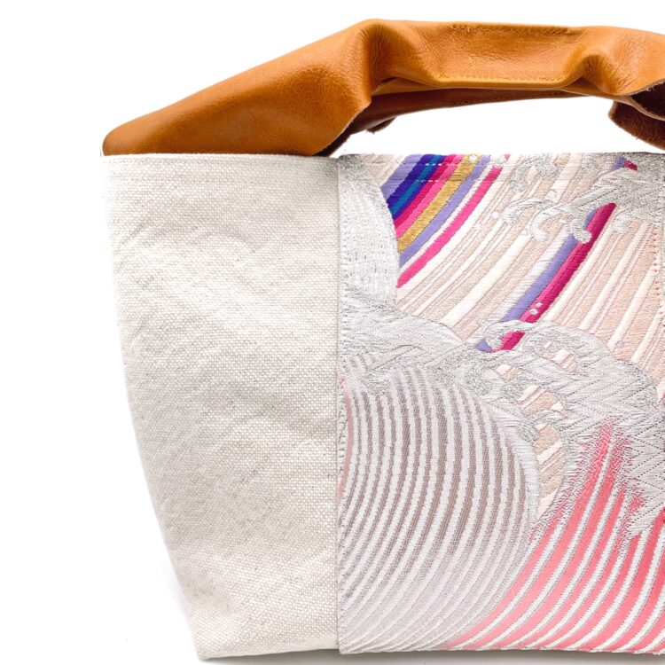 Canvas Obi Leather Tote Bag Ombre Skies